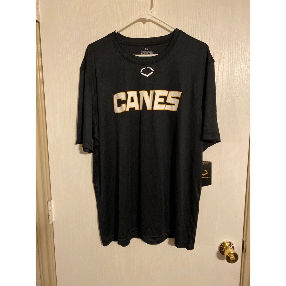 EvoShield Canes Mens XL Black Performance Training T-Shirt WB60034 NWT 0723